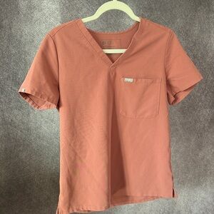 Figs Women Short Sleeve Scrub top - Rust